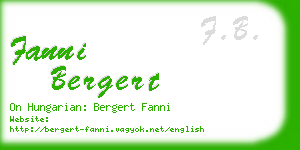 fanni bergert business card